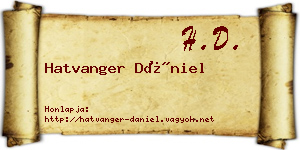 Hatvanger Dániel névjegykártya